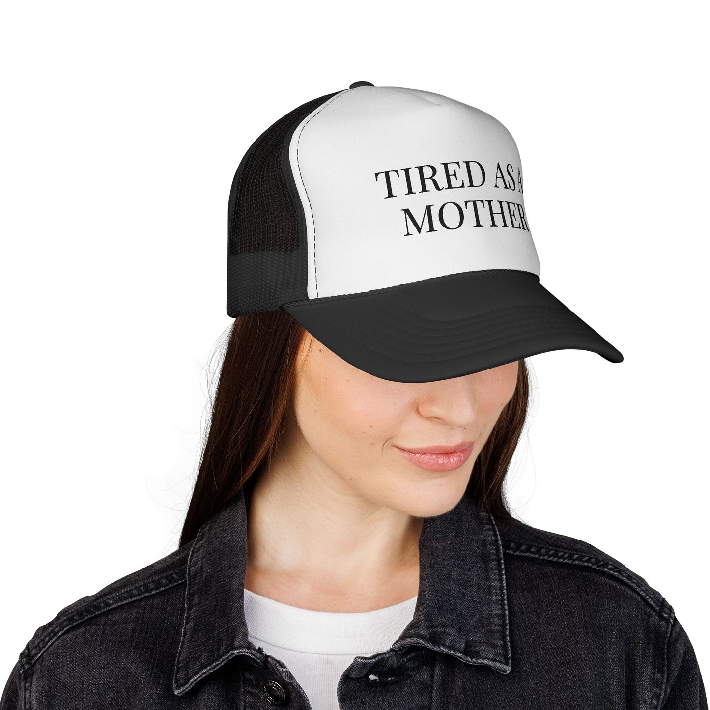 Tired As A Mother Trucker Hat — Funny Mom Mesh Cap